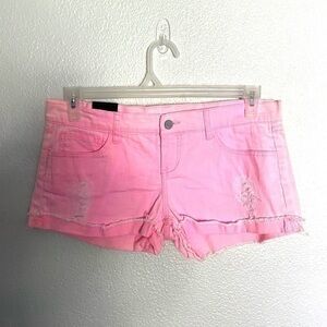 FORMULA pink distressed cut off  jean shorts - 9